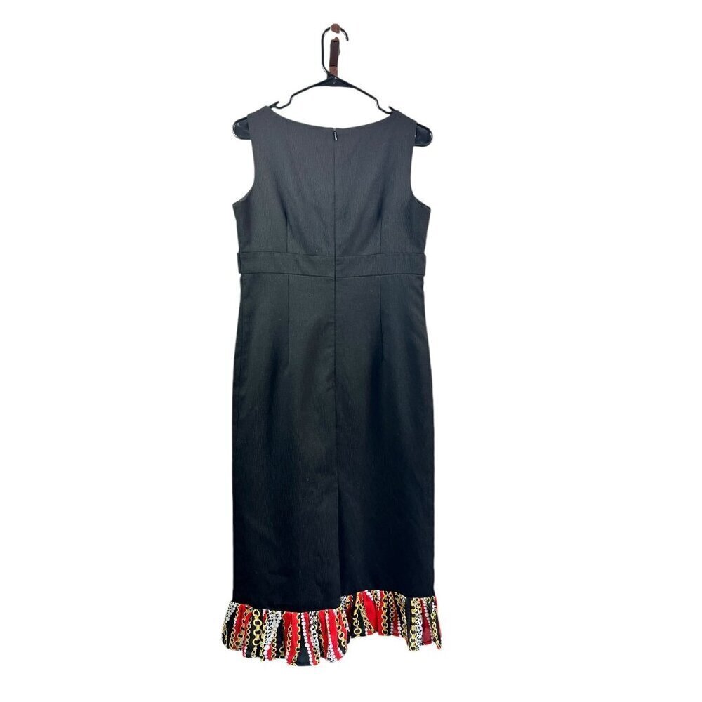 Kasper Women's Long Black Ruffle Bottom Dress - Picture 2 of 5